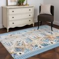 thumbnail image 3 of Area Rug 48×72in, Vintage Starfish Summer Ocean Floor Carpet Living Room Rug, Shell Conch Jellyfish Non-Slip Welcome Mat Indoor Rugs for Bedroom Dining Room, 3 of 9