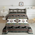 thumbnail image 2 of jejeloiu Vintage Aztec Rhombus Bedding Comforter Set,Farm Horse Retro Dreamcatcher Twin Comforter Sets,Boho Tribal Geometric Bedding Set For Kids,Luxury Bedroom Decor Reversible,2pcs, 2 of 8