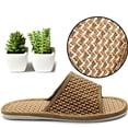 thumbnail image 1 of unbranded 1Par Zapatillas De Rattan Tejidas Color Marrón Antideslizantes Para Uso En Casa, 1 of 5