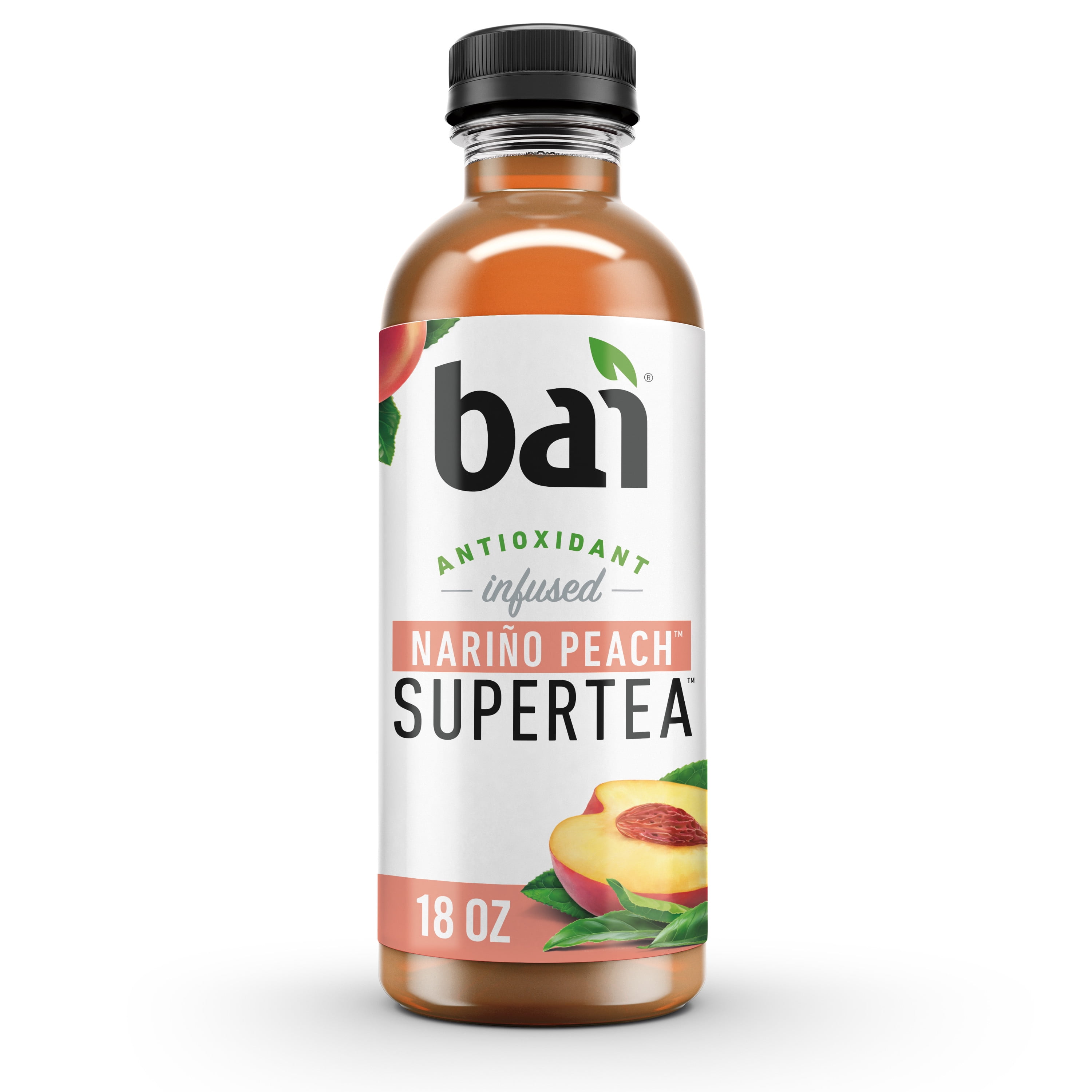Bai Iced Tea, Narino Peach, Antioxidant Infused Supertea, 18 Fluid