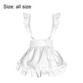 thumbnail image 3 of White Apron Lolita Maid'S Apron Vintage Ruffle Apron Solid Color Work Pinafore Waist Pinafore Halter Apron For Cooking, Coffee Making And Gardening, 3 of 7