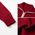 thumbnail image 4 of Gytharion Women's Half Zip Pullover Sweaters Plus Size Soild Color Lapel Long Sleeve Knit Sweaters Business Work Casual Blouses, 4 of 8