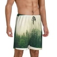 thumbnail image 2 of Fotbe Fog Forest Pajama Shorts for Men, Men's Pajama Bottoms, Sleepwear,Short Pajama Pants-4X-Large, 2 of 9