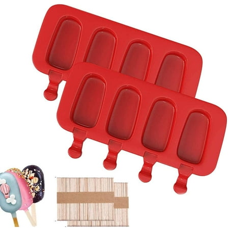 Roofei Popsicle Molds Silicone Ice Pop Molds BPA Free Pack of 2x4