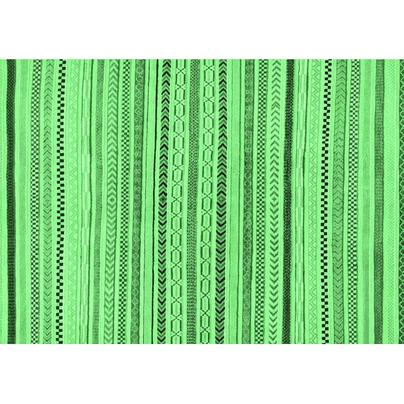 Ahgly Company Indoor Rectangle Solid Emerald Green Modern Area Rugs, 5' x 8'
