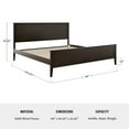 thumbnail image 6 of Martha Stewart Corbin King Size Solid Wood Platform Bed with Wooden Headboard and Footboard, No Box Spring Needed, Dark Brown, 6 of 11