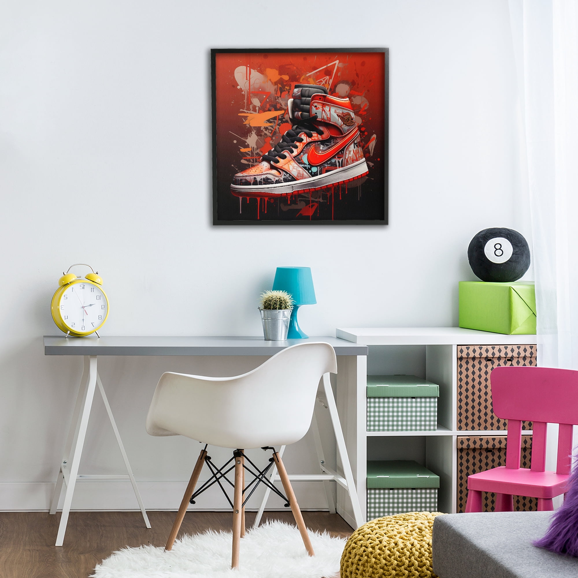 Stupell Industries Shades Of Red Sneaker Black Framed Giclee Art, design by Creative Studio