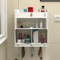 thumbnail image 7 of Vacemry under $5 Bathroom Wall Cabinet, Wall Mounted Bathroom Cabinet, Double Door Storage with Shelves, White PVC Wood Composite, Over The Toilet Organizer, 7 of 7
