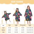 thumbnail image 4 of FORMRS Wearable Blanket Hoodie with Sleeves for Kids Cozy Flannel Sweatshirt, Yellow Floral Flamingo, 4 of 7