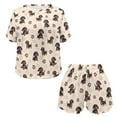 thumbnail image 4 of Yuyamidu 2 Pack Dachshund Pajamas for Women Set Short Sleeve Shirt and Ruffle Hem Shorts Size L Dog Paw Scoop Neck Sleep Set Casual Daily Wear Clothes, 4 of 7