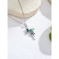 thumbnail image 5 of Butterfly Cross Emerald Birthstone Necklace 925 Sterling Silver Butterfly Cross Pendant Necklace with May Birthstone Trendy Christmas Day Anniversary Jewelry Gift for Women Her, 5 of 10