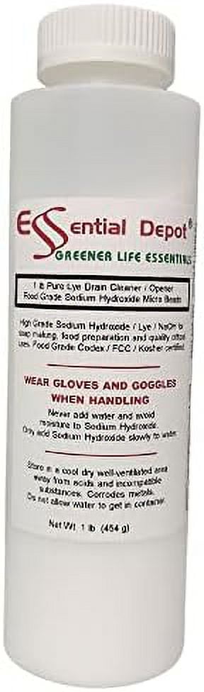 9   Grade Sodium Hydroxide Lye Evenly-Sized Micro Pels (Beads Or Particles) - 9 X 1 Lb Bottles - Lye Drain Cleaner - FREE SHIPPING