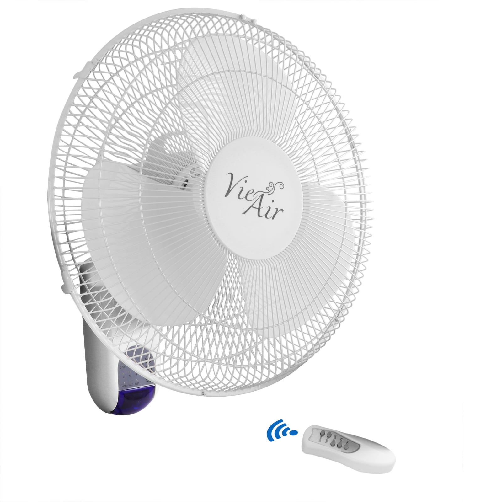 New 16" Plastic White Wall Fan Cold Air 3 Smooth Speed With Remote Control 