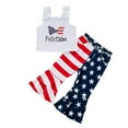 thumbnail image 7 of GYRATEDREAM Toddler girl 4th of July Outfit Sleeveless Halter Vest Top and American Flag Bell Bottoms Pants Set Independence Day clothing for 24-36M Blue, 7 of 7