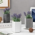 thumbnail image 5 of MyGift Set of 3 Hexagon Multi-colored Concrete Pen Holders, Stationery Storage, 5 of 7