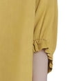 thumbnail image 7 of XPMWRP Ruffle Sleeve Tops for Women Plus Size Elbow Length Summer Tops Crew Neck Casual Loose Fit Plain T Shirts Basic Tees Yellow XXL, 7 of 7
