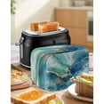 thumbnail image 4 of Turquoise Marble Toaster Cover 2 Slice, Small Kitchen Appliance Covers, Modern Abstract Art Ombre Blue Toaster Oven Cover with Loop, Bread Machine Cover Polyester Dust Cover Protection, 4 of 4