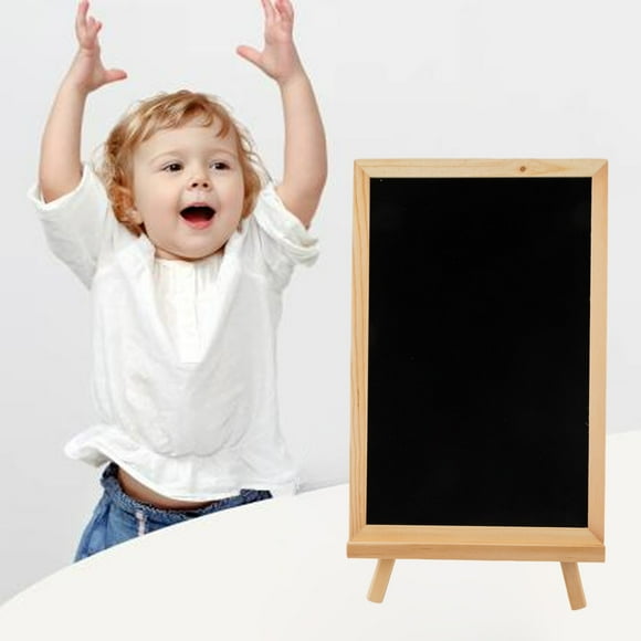Pizarra pequeña con soporte de madera | Mini pizarra verde y blanca para estudiantes | Pizarra portátil y ligera | Manualidades para decorar el aula