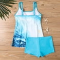 thumbnail image 5 of Generic Women Plus Size Swim Suits Printing Modest Ruched Swimsuits Two Piece Tankini Tops with Shorts Swimwear, 5 of 5