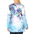 thumbnail image 2 of Sakkas Linea Women's Casual Floral Print Long Sleeve Swing Boho Pullover Tunic Top - LB218-Blue - One Size, 2 of 5