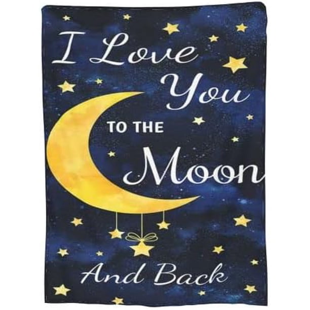 LHSHID I Love You to The Moon and Back Throw Blanket Fleece Flannel Travel Quilt Warm Decorative Lightweight Plush for Couch Bed Sofa Car Living Room for Kid 60"x80"