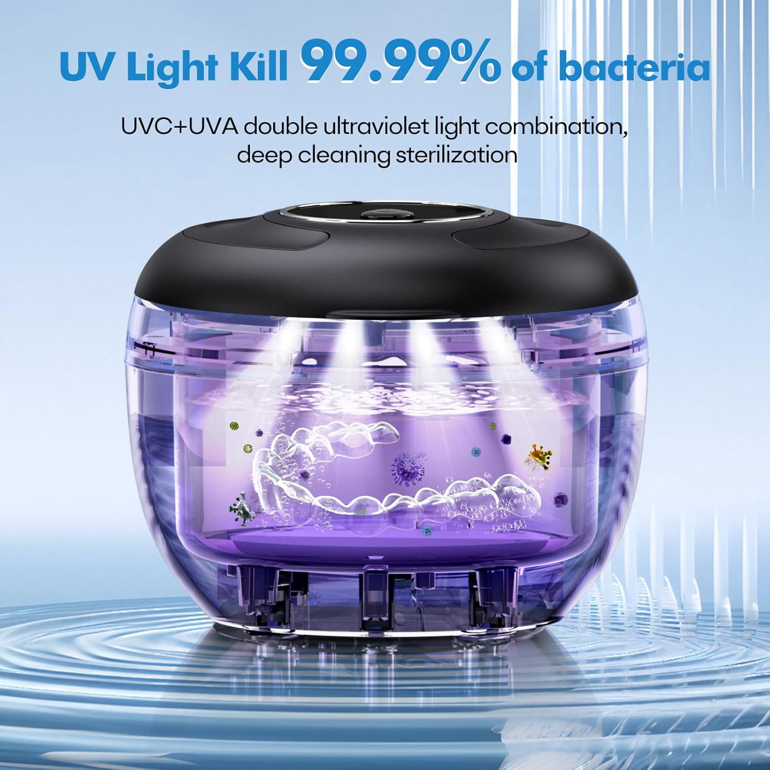 Upgraded Ultrasonic Retainer Cleaner Machine, Braces, Aligner, Toothbrush, Jewelry and More