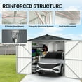 thumbnail image 5 of 13x20 Ft Outdoor Metal Garage Shed, Extra Large Storage Shed with Double Hinged Doors, Carport for Car, Truck, Bicycle and Garden Equipment, Dark Gray, 5 of 8