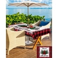 thumbnail image 5 of Fsddascl Christmas Tree Outdoor Tablecloth - 52x70 Inch Rectangle Dining Table Cover, Xmas Snowflake Red Black Plaid Waterproof Outdoor Table Cloth with Umbrella Hole & Zipper for Picnic/Patio/Party, 5 of 7