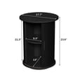 thumbnail image 5 of 18'' Fluted Round End Tables with Sliding Door, Modern Side Table Nightstands for Living Room Bedroom, Black, 5 of 7