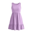 thumbnail image 4 of Ovbmpzd Ruffled Big Girls Dresses Purple Summer Dresses Comfortable Casual Sleeveless Dresses,7-8 Years, 4 of 6