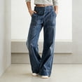 thumbnail image 6 of Gfyviroh Jeans for Women Relaxed Fit Stylish Versatile Denim Pants Elastic Waistband Straight Leg Casual Trousers, 6 of 8