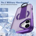 thumbnail image 2 of Case For Apple iPhone 17 6.3-inch, Compatible With MagSafe，Integrated Retractable Metal Ring Holder ShockProof Protective Car Mounted Magnetic Case,Purple,For iPhone 17, 2 of 10