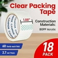 thumbnail image 2 of Clear Packing Tape - Heavy Duty Packaging Tape for Shipping, Packaging, and Sealing, 1.88In x 60 Yards, 2.7mil Thick, For Personal and Professional Use, Thick Clear Packing Tape, 18 Tape Rolls, 2 of 4
