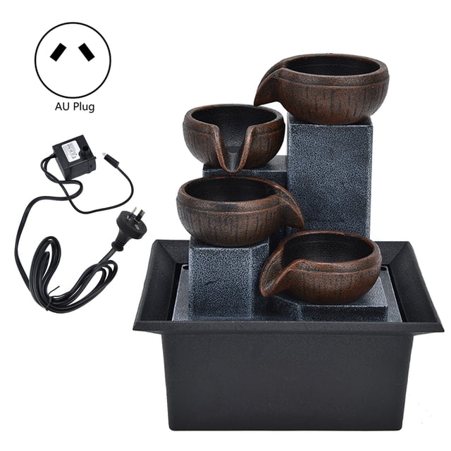 Desktop Fountain, Unique Shape Light Weight Decorative Ornament With LED Light For Study Room For Living Room For Office EU Plug,AU Plug,UK Plug,US Plug