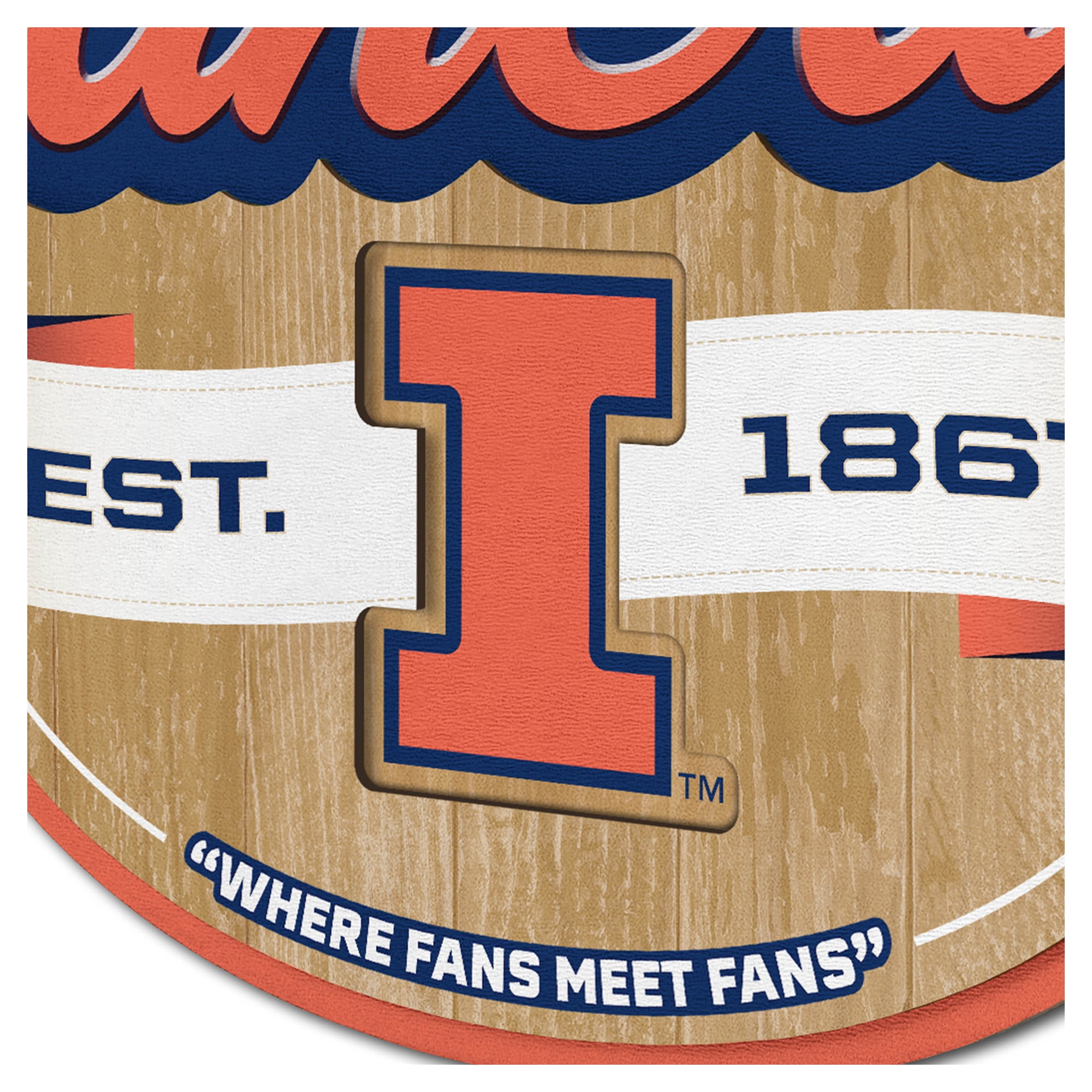 IDNA Illinois Fighting Illini 12.5" x 17" Fan Cave Sign