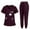Dark Burgundy, variant on Women's Scrubs Set - V-Neck Top & Drawstring Jogger Scrub Pant for Nursing Uniforms, 9 colors