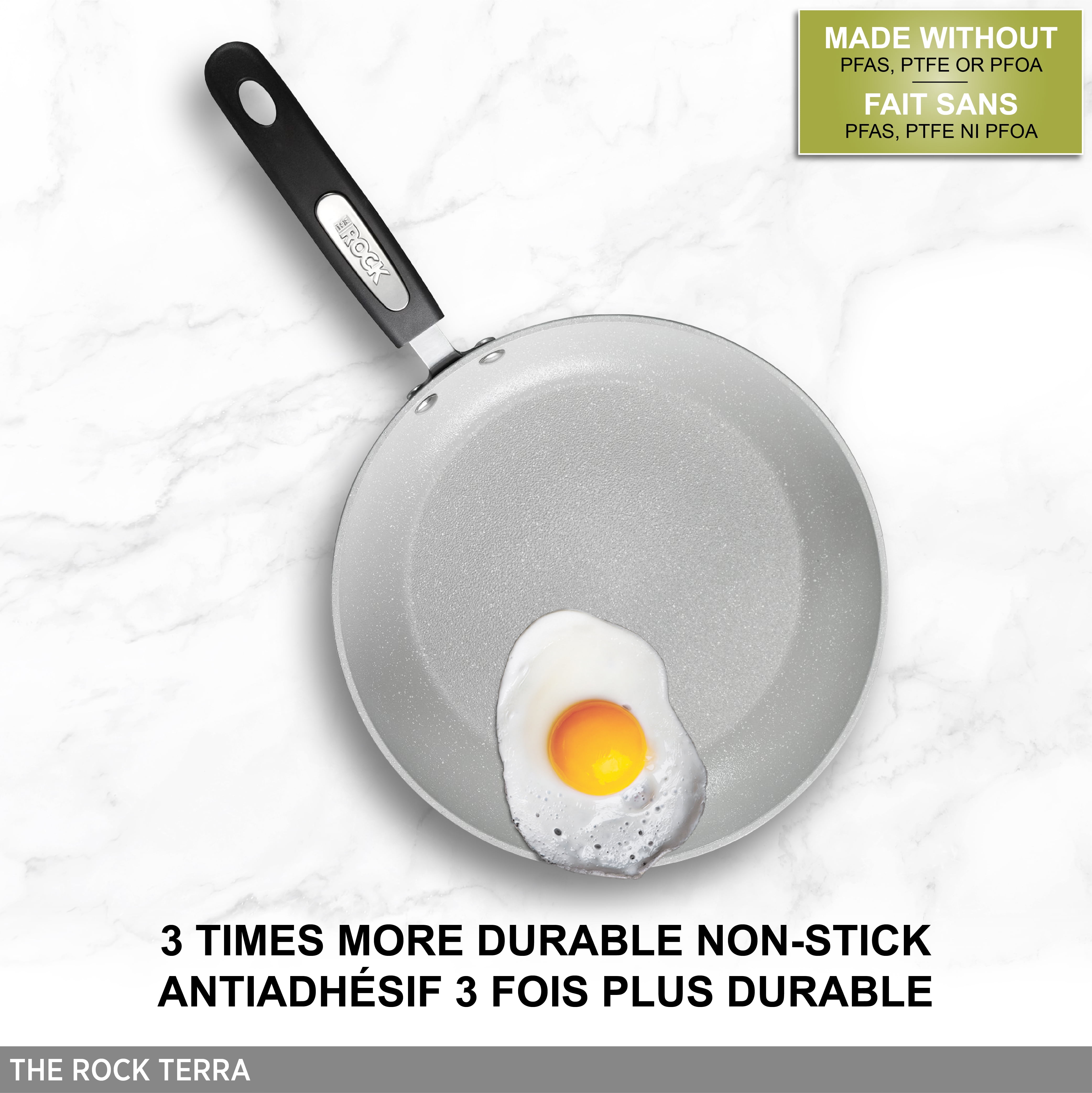 Starfrit The Rock Terra Non-Stick Frypan 12" (30cm) Diameter, Ceramic PFOA Free Coating, Thick aluminum base, No PFAS, PTFE or PFOA