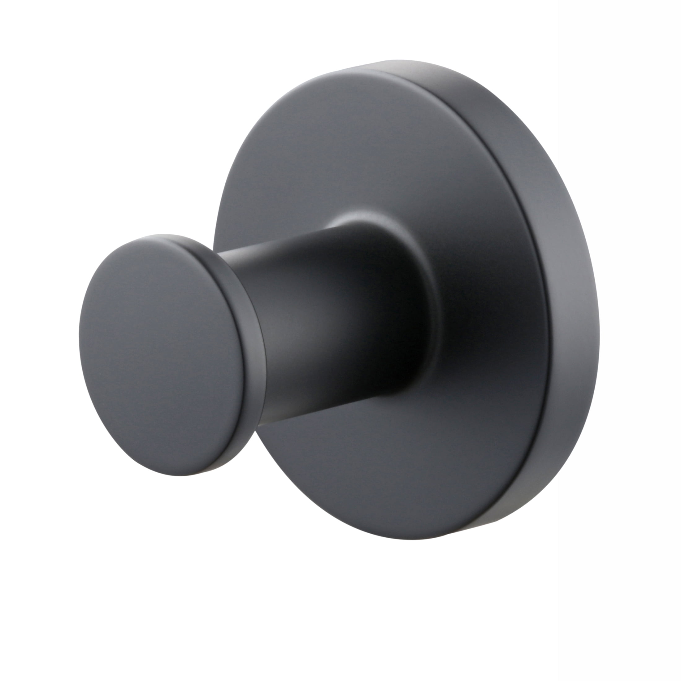 (2 pack) Mainstays Modern Round Robe Hook in Matte Black, 2 Pack