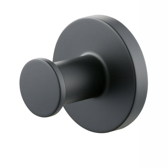 Mainstays Modern Round Robe Hook in Matte Black, 2 Pack