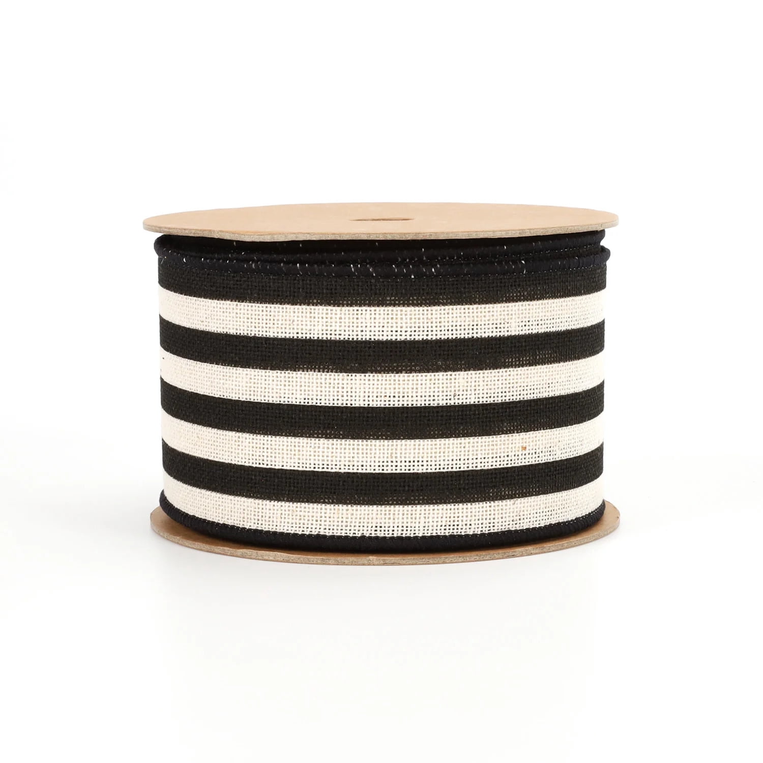 LaRibbons 2 1/2" Wired Ribbon | "Striped" Black/White | 10 Yard Roll