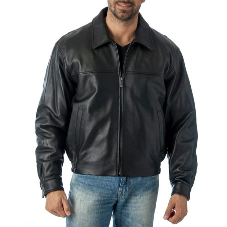 Reed Men s New Zealand Lambskin Leather Jacket 3XL Black Walmart