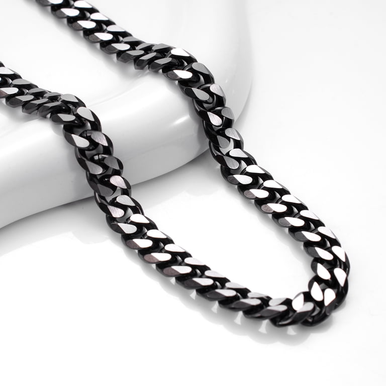 Iron Saints Two Tone Black Cuban Link Stainless Steel Necklace photo 2
