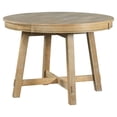 thumbnail image 4 of Farmhouse Dining Table Set for 4，Solid Wood Round Extendable Table and 4 Upholstered Dining Chairs , Natural Wood Wash, 4 of 7