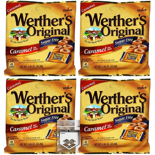 Werthers Sugar Free Hard Candy Pack of 4 Bags of Werthers Original Hard