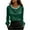 Green, variant on Women's Dressy Business Blouse Crewneck Diamond Trim Long Sleeve Pearl Satin Style Shirt Casual Trendy Loose Office Work Tops White XXL