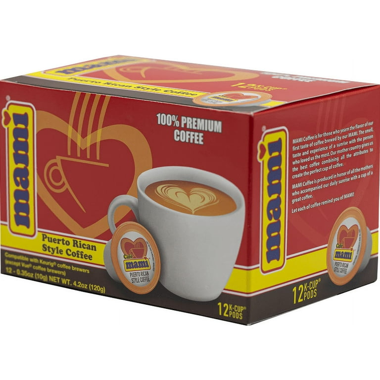 2 pack) Cafe Mami Puerto Rican Style Medium Roast Coffee K-Cups 12