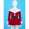 thumbnail image 3 of Zaldita Kids Girls Christmas Dress up Velvet Dance Dress Stand Collar Tutu Dress Winter Party Red 10, 3 of 6