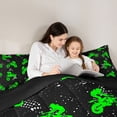 thumbnail image 5 of Homewish Black Green Motorcycle Bedding Comforter Set, Fashion Graffiti Art Twin Comforter Sets, Teens Kids Boys Girls Reversible Bedding Set, Breathable Home Decor, 2pcs, 5 of 8