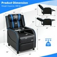thumbnail image 3 of Gymax Massage Gaming Recliner Chair PU Leather Single Recliner Sofa Chair Blue, 3 of 10
