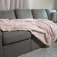 thumbnail image 2 of Lavish Home 60x80-Inch Faux Fur Blanket - Queen Size Bedding (Pink), 2 of 8